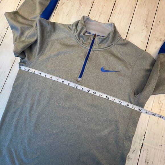 Nike Therma-Fit Fleece Pullover 1/4 Zip Men's Size S Blue & Gray - Picture 5 of 6
